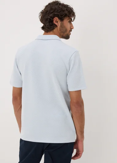Light Blue Quarter Zip Polo Shirt