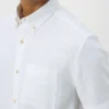 15710156-1215235947044407 White Linen Blend Short Sleeve Shirt