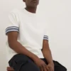 15784756-1025252018337567 White Smart Stripe Arm Co Ord T-Shirt